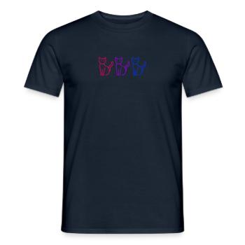 Chats subtils Bi Pride, chats bisexuels - T-shirt homme - marine - Devant - AI Model Male 178 light (178cm)