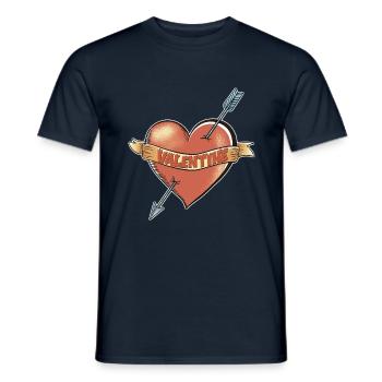Mon cœur brûlant de la Saint-Valentin - T-shirt homme - marine - Devant - AI Model Male 178 light (178cm)