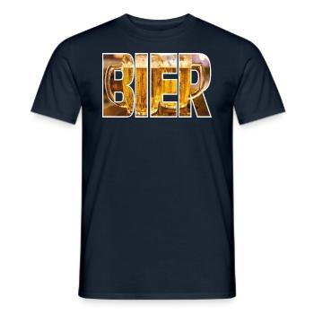 Bière - T-shirt homme - marine - Devant - AI Model Male 178 light (178cm)