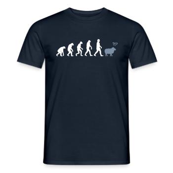 evolution mouton - T-shirt homme - marine - Devant - AI Model Male 178 light (178cm)