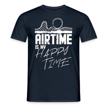 Airtime is my happy time amusement park roller coaster - Men's T-Shirt - navy - Front - AI Model Male 178 light (178cm)