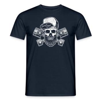 IFA Barkas B1000 Low - Mechanic Skull - T-shirt homme - marine - Devant - AI Model Male 178 light (178cm)