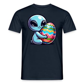Ostern Alien Umarmung & Ei Liebe - Männer T-Shirt - Navy - Vorne - AI Model Male 178 light (178cm)