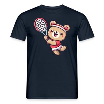 Ours en tant que joueur de tennis - servir et - T-shirt homme - marine - Devant - AI Model Male 178 light (178cm)
