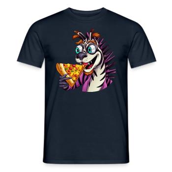 Zebra Pizza Lovers Indulgence - Men's T-Shirt - navy - Front - AI Model Male 178 light (178cm)