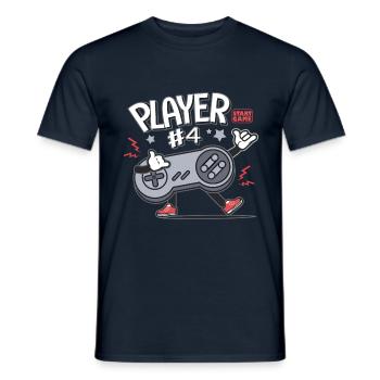 Gamer Player 4 console video games Family - Men's T-Shirt - navy - Front - AI Model Male 178 light (178cm)