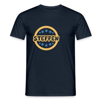 Vorname Steffen - Männer T-Shirt - Navy - Vorne - AI Model Male 178 light (178cm)