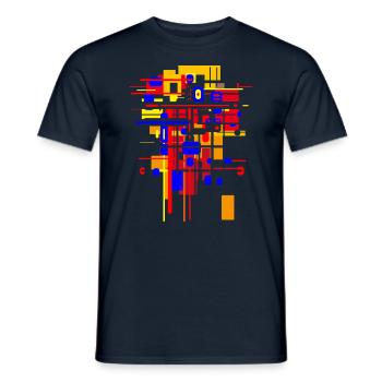 Bauhaus construction site - architecture design - Men's T-Shirt - navy - Front - AI Model Male 178 light (178cm)