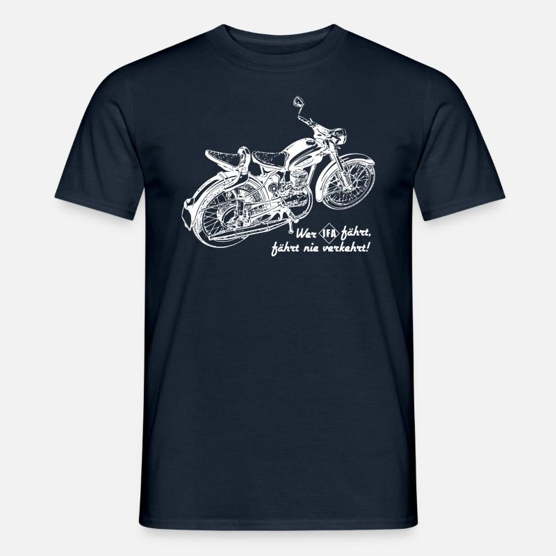 DDR Motorrad RT 125 Oldtimer IFA - Männer T-Shirt - Navy