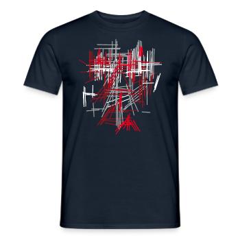 abstract - Men's T-Shirt - navy - Front - AI Model Male 178 light (178cm)