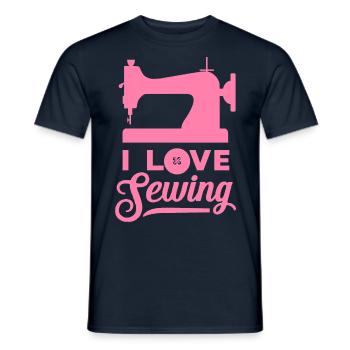 I Love Sewing Seamstress Seamstress - Men's T-Shirt - navy - Front - AI Model Male 178 light (178cm)
