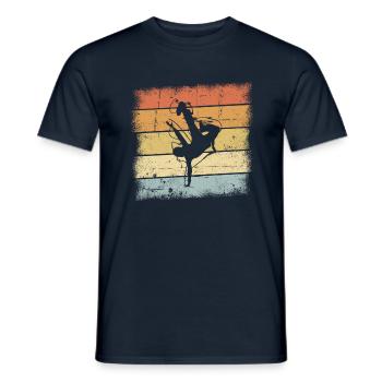 Breakdancer Retro Design - Männer T-Shirt - Navy - Vorne - AI Model Male 178 light (178cm)