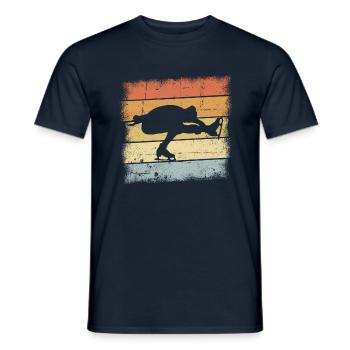 Figure Skating Retro - Men's T-Shirt - navy - Front - AI Model Male 178 light (178cm)