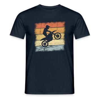 Motorcross Retro - Men's T-Shirt - navy - Front - AI Model Male 178 light (178cm)
