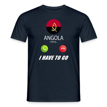 Angola ruft an Lusiger Flaggen Spruch - Männer T-Shirt - Navy - Vorne - AI Model Male 178 light (178cm)