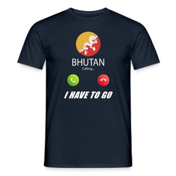 Bhutan calls lusiger flags saying - Men's T-Shirt - navy - Front - AI Model Male 178 light (178cm)