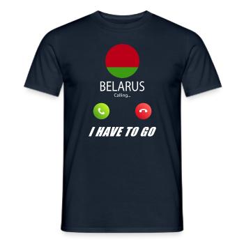 Belarus calls to Lusiger flags - Men's T-Shirt - navy - Front - AI Model Male 178 light (178cm)