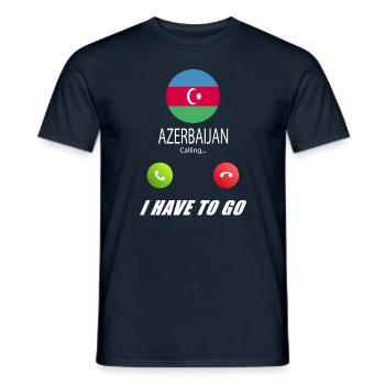 Azerbaijan ruft an Lusiger Flaggen Spruch - Männer T-Shirt - Navy - Vorne - AI Model Male 178 light (178cm)