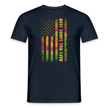 Best Bonus Dad ever - Men's T-Shirt - navy - Front - AI Model Male 178 light (178cm)