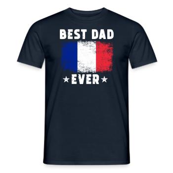 French Father Best Dad ever France Papa - Men's T-Shirt - navy - Front - AI Model Male 178 light (178cm)