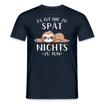 Faultier Geschenk Faultier Sprüche - Männer T-Shirt - Navy - Vorne - AI Model Male 178 light (178cm)