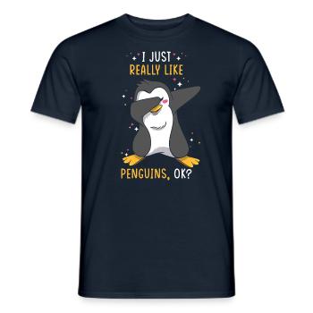 Penguin Love Penguin Saying - Men's T-Shirt - navy - Front - AI Model Male 178 light (178cm)