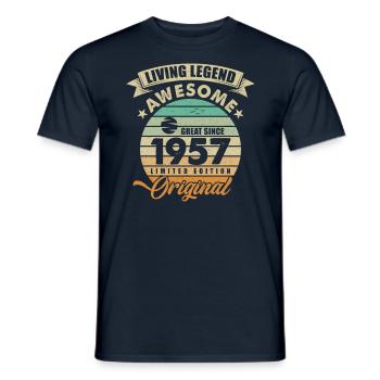 1957 Birthday - Men's T-Shirt - navy - Front - AI Model Male 178 light (178cm)