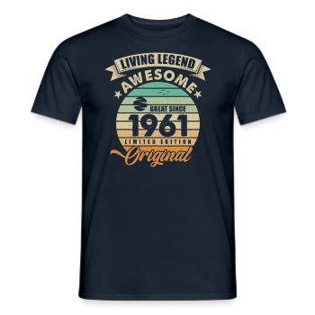 1961 Geburtstag Retro Orginal - Männer T-Shirt - Navy - Vorne - AI Model Male 178 light (178cm)