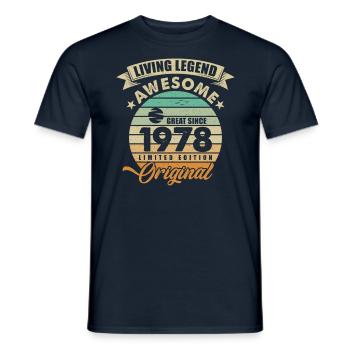 1978 Anniversaire Retro Orginal - T-shirt homme - marine - Devant - AI Model Male 178 light (178cm)