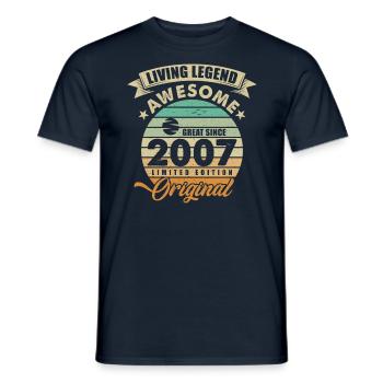 2007 Birthday - Men's T-Shirt - navy - Front - AI Model Male 178 light (178cm)