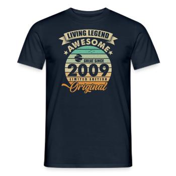 2009 Birthday - Men's T-Shirt - navy - Front - AI Model Male 178 light (178cm)