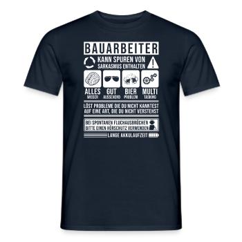 Bauarbeiter Baustelle - Männer T-Shirt - Navy - Vorne - AI Model Male 178 light (178cm)
