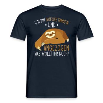 Faultier Geschenk Faultier Sprüche - Männer T-Shirt - Navy - Vorne - AI Model Male 178 light (178cm)