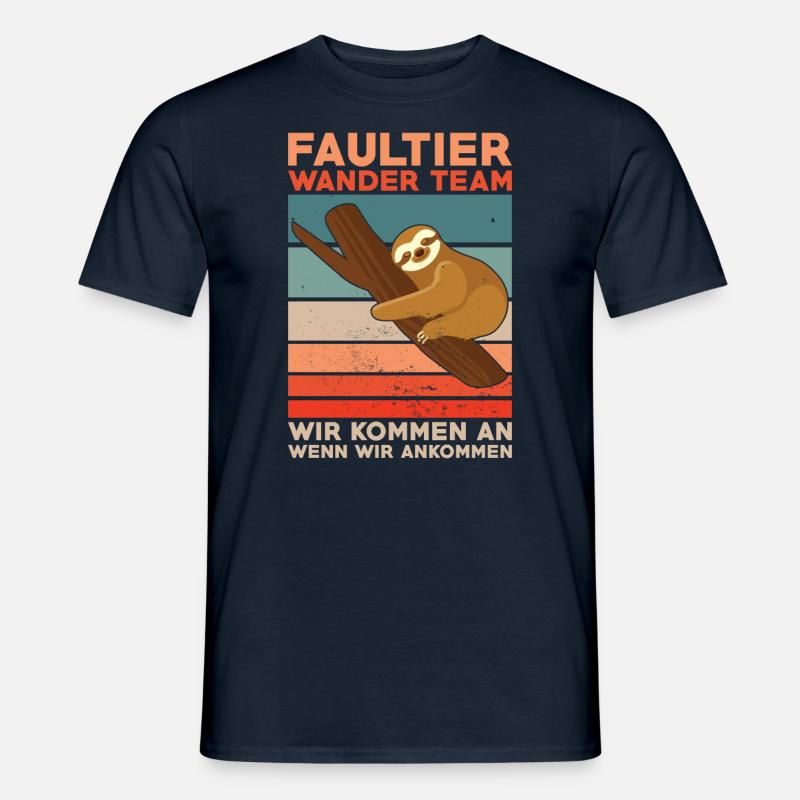 Faultier Wanderteam - Männer T-Shirt - Navy
