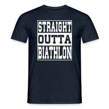 Biathlon en disant drôle - T-shirt homme - marine - Devant - AI Model Male 178 light (178cm)