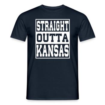 Kansas Spruch Lustig Kansas Geschenk - Männer T-Shirt - Navy - Vorne - AI Model Male 178 light (178cm)