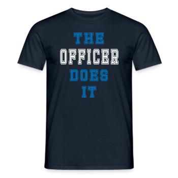 The officer does it officer gift - Men's T-Shirt - navy - Front - AI Model Male 178 light (178cm)
