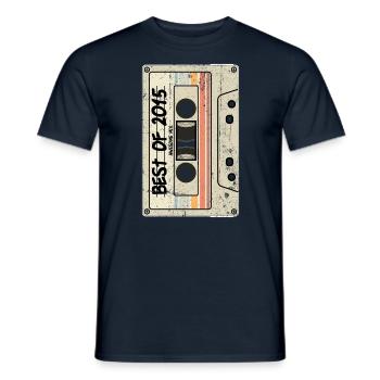 Best of 2015 Kasette Retro Tape - Männer T-Shirt - Navy - Vorne - AI Model Male 178 light (178cm)