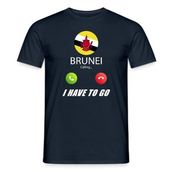 Brunei ruft an Lusiger Flaggen Spruch - Männer T-Shirt - Navy - Vorne - AI Model Male 178 light (178cm)