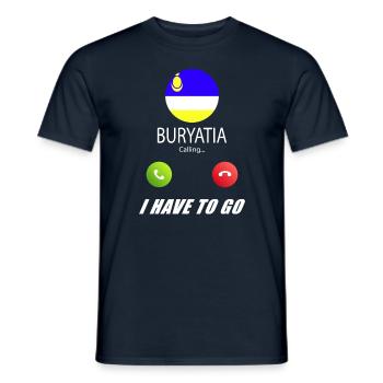 Buryatia ruft an Lusiger Flaggen Spruch - Männer T-Shirt - Navy - Vorne - AI Model Male 178 light (178cm)