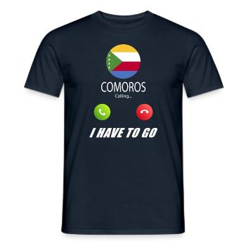 Comoros calls to Lusiger flags saying - Men's T-Shirt - navy - Front - AI Model Male 178 light (178cm)