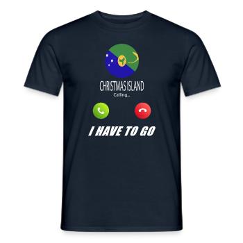 L’île Christmas appelle les drapeaux lusiger en disant - T-shirt homme - marine - Devant - AI Model Male 178 light (178cm)