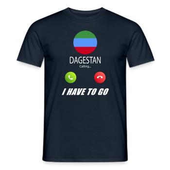 Le Daghestan appelle les drapeaux lusiger en disant - T-shirt homme - marine - Devant - AI Model Male 178 light (178cm)