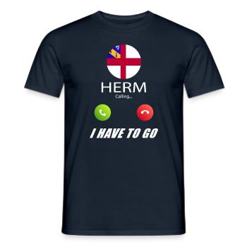 Herm calls lusiger flags saying - Men's T-Shirt - navy - Front - AI Model Male 178 light (178cm)