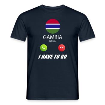 La Gambie appelle les drapeaux lusiger en disant - T-shirt homme - marine - Devant - AI Model Male 178 light (178cm)