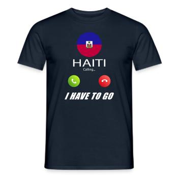 Haïti appelle les drapeaux lusiger slogan - T-shirt homme - marine - Devant - AI Model Male 178 light (178cm)