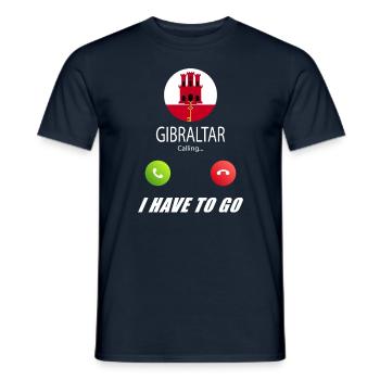 Gibraltar ruft an Lusiger Flaggen Spruch - Männer T-Shirt - Navy - Vorne - AI Model Male 178 light (178cm)