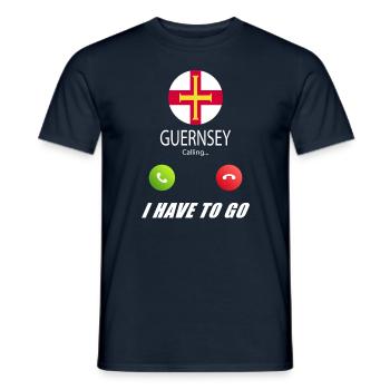 Guernsey calls lusiger flags spell - Men's T-Shirt - navy - Front - AI Model Male 178 light (178cm)