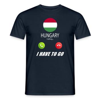 La Hongrie appelle les drapeaux lusiger slogan - T-shirt homme - marine - Devant - AI Model Male 178 light (178cm)