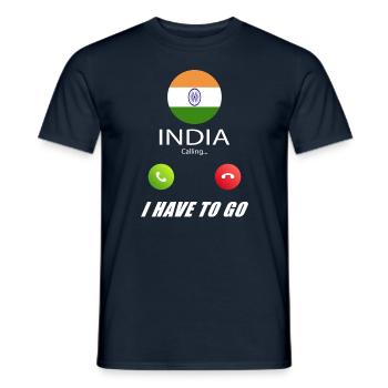 India calls lusiger flags saying - Men's T-Shirt - navy - Front - AI Model Male 178 light (178cm)